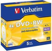 DVD+RW Verbatim 4.7GB 5 tk Jewel