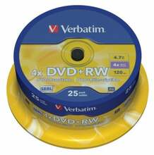 Verbatim DVD+RW 43489V, 4.7GB, 25 tk