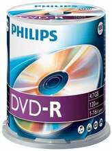 Philips DVD-R 4.7GB, 100tk