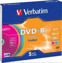 Verbatim DVD-R 43557, 4.7GB, 16x, 5 tk