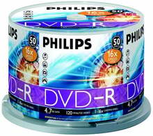 Philips DVD-R 4.7GB, 50 tk, Cake Box