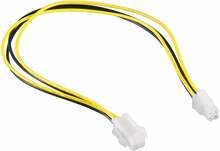 Toitepikenduskaabel Gembird CC-PSU-7, 4-pin, 0,3 m, kollane