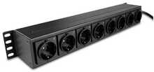 Toitejaotusplokk Lindy 73025, 8 Schuko pistikut, 3500 W, 250 VAC, 16 A, 1.5U, must