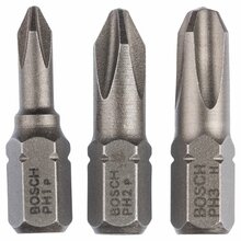 Kruvikeeraja otsikute komplekt Bosch Extra Hart PZ, PZ1, PZ2, PZ3, 25 mm, 3 tk