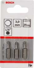Kruvikeeraja otsikute komplekt Bosch Extra Hard HEX3, 25 mm, 3 tk