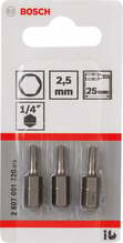 Kruvikeeraja otsikute komplekt Bosch 2607001720, HEX 2.5 mm, 25 mm, 3 tk