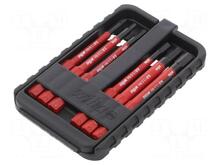 Otsikute komplekt Wiha slimBit electric, 43156, punane, 7 tk