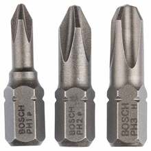Kruvikeeraja otsikute komplekt Bosch Extra Hart PH1, PH2, PH3, 25 mm, 3 tk
