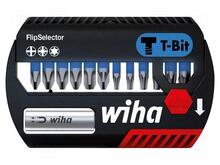 Otsikute komplekt Wiha FlipSelector T-Bit, 25 mm, 13 tk, must/sinine