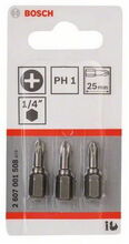 Otsikute komplekt Bosch Extra Hard PH1, 25 mm, 3 tk