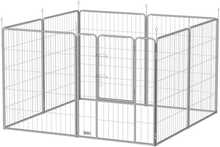 Kutsikate aedik PawHut, 100 cm, 8-TLG, hõbedane