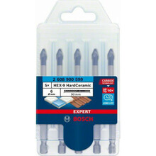 Plaatide puur Bosch HEX-9 HardCeramic, 6 x 90 mm, 5 tk