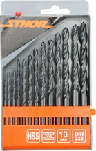 Metallipuuri komplekt Sthor HSS, 1,5-6,5 mm, 13 tk