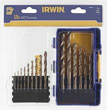 Puuride komplekt Irwin HSS Titanium, 1-10 mm, 15 tk