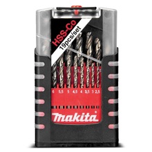 Puuride komplekt Makita D-67561 HSS-Co, 19 tk (1-10 mm)