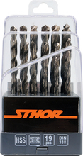 Metallipuuride komplekt Sthor 21999 HSS, 1-10 mm, 19 tk