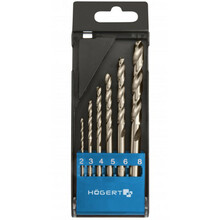 Metallipuuride komplekt Hogert HT6D186 HSS-COBALT, 2-8 mm, 6 tk