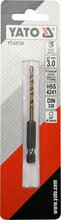 Metallipuur Yato YT-44754 HSS-TiN, 3,0 mm, Hex 6.3 mm (1/4) ots