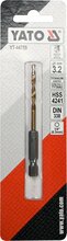 Metallipuur Yato YT-44755 HSS-TiN, 3,2 mm, Hex 6.3 mm (1/4) ots