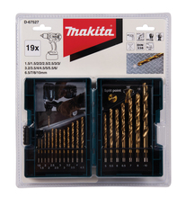 Metallipuuride komplekt Makita D-67527 HSS-TIN, 19 tk (1,5-10 mm)