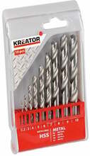 Metallipuuride komplekt Kreator KRT012002 HSS, 1-10 mm, 10 tk