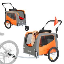Jalgrattahaagis koertele Vevor 2-in-1, kuni 30 kg, oranž/hall