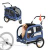 Lemmiklooma jalgrattahaagis Vevor 2-in-1, 45 kg, sinine/must