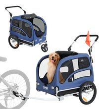 Lemmiklooma jalgrattahaagis Vevor 2-in-1, 45 kg, sinine/must