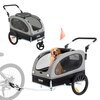 Jalgratta järelkäru koertele Vevor 1440 x 725 x 845 mm, kuni 40 kg, must/hall