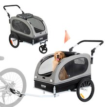 Jalgratta järelkäru koertele Vevor 1440 x 725 x 845 mm, kuni 40 kg, must/hall