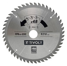 Saeketas puidule Tivoly XT50514004449, 216 x 30 mm, Z48