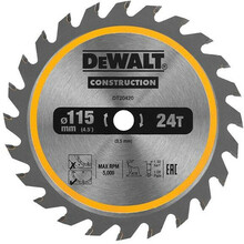 Puidu saeketas Dewalt DT20420-QZ, 115 mm, Z24
