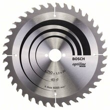 Saeketas puidule Bosch Optiline Wood 250 x 30 mm, Z40