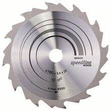 Puidulõikeketas Bosch Speedline Wood 160 x 20 mm, Z12