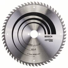 Saeketas puidule Bosch Optiline Wood 2608640729, 250 x 30 mm, Z60