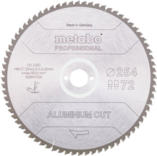 Saeketas Metabo FZ/TZ Aluminium Cut Professional 254 x 30 mm, Z72