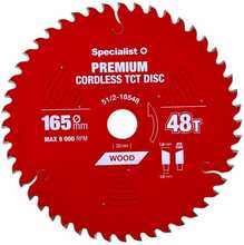 Puidulõikeketas Specialist+ Cordless, 165 x 20 mm, Z48