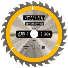 Puidulõikeketas Dewalt DT1935-QZ, 165 x 20 mm, Z30