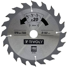 Saeketas puidule Tivoly XT50514004163, 160 x 20 mm, Z20