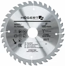 Saeketas Hogert HT6D782, 185 x 30 mm, 60T