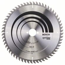 Puidulõikeketas Bosch Optiline Wood 250 x 30 mm, 60Z