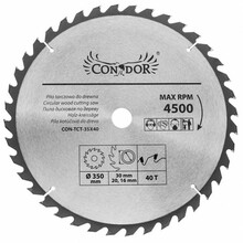 Saeketas puidule Condor CON-TCT-3504, 350 x 30 mm, Z40