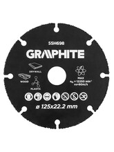 Lõikeketas puidule ja plastikule Graphite 55H698, 125 x 22,2 mm