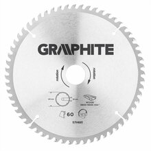 Saeketas puidule Graphite 57H681, 216 x 30 mm, Z60