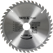 Saeketas puidule Yato YT-6067, 210 x 30 mm, Z40