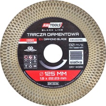 Teemantlõikeketas Awtools AW45531BL Turbo, 125 x 1,9 x 22,2 mm, must