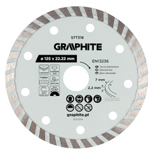 Teemantlõikeketas Graphite 59G001, 125 x 2,2 x 22,2 mm, betoonile, märg-/kuivlõikus