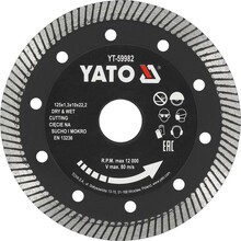 Teemantlõikeketas Yato YT-59982, 125 mm, kõvadele plaatidele