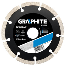 Segmendiga teemantlõikeketas Graphite 57H616, 115 x 22,2 mm, keraamika, marmor
