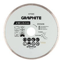 Teemantlõikeketas Graphite 180 x 2,4 x 25,4 mm, märglõikuseks